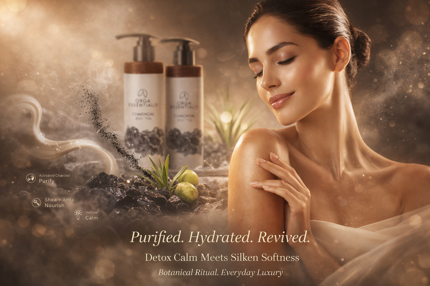 Charcoal Body Wash & Body Lotion