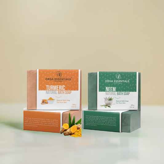 Two Neem & Two Turmeric Natural Bath Soap Combo Pack 400gm