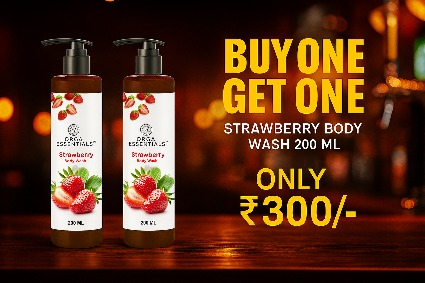Buy One Strawberry Body Wash 200ml + Get One Strawberry Body Wash 200ml Free + Free Shipping