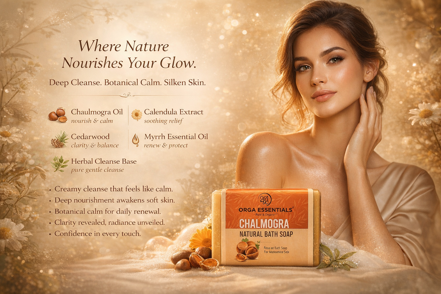 Chalmogra Natural Bath Soap Combo Pack 400gm