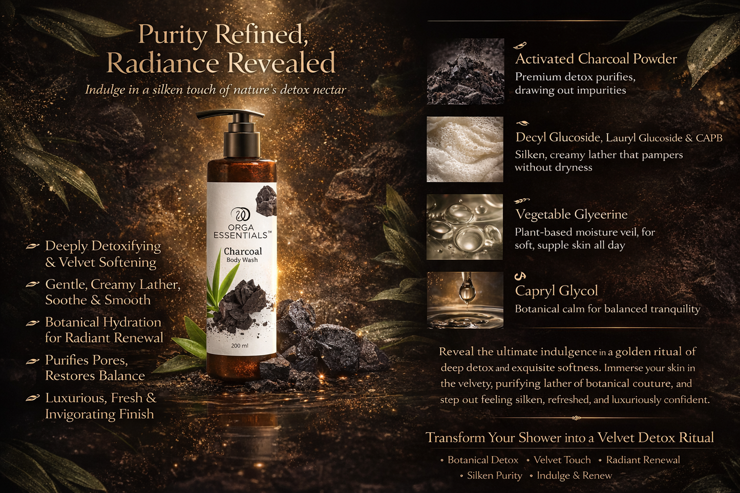 Charcoal Body Wash 200ml