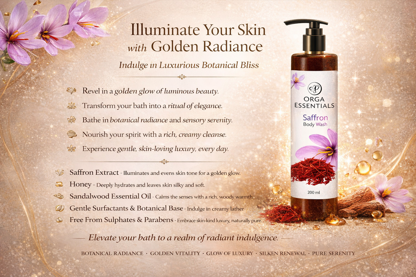 Saffron Body Wash 200ml