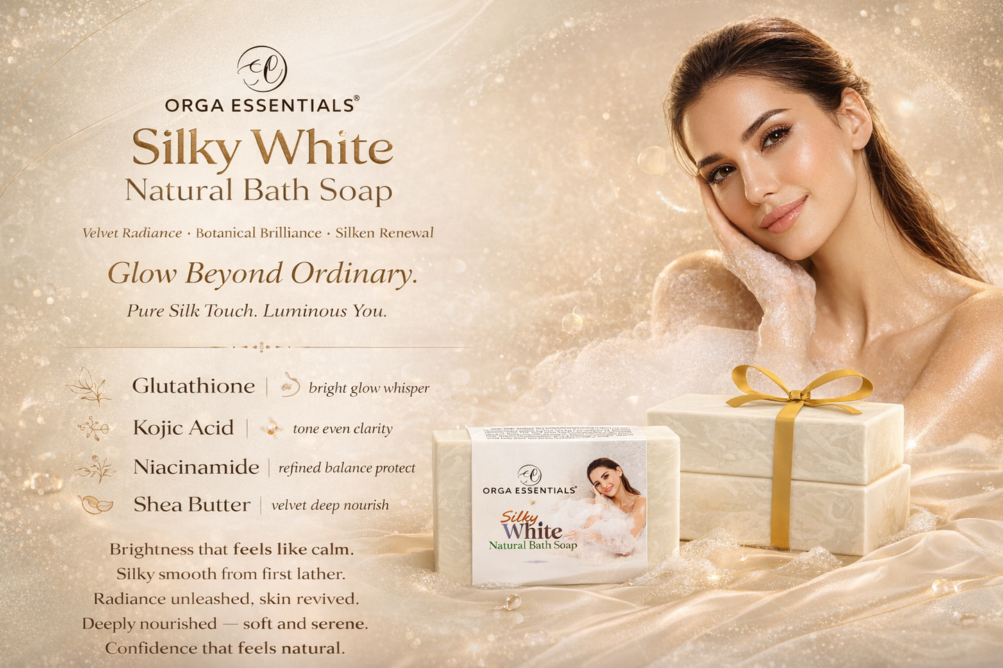 Buy Three Silky White Natural Bath Soap - (3*100gm)