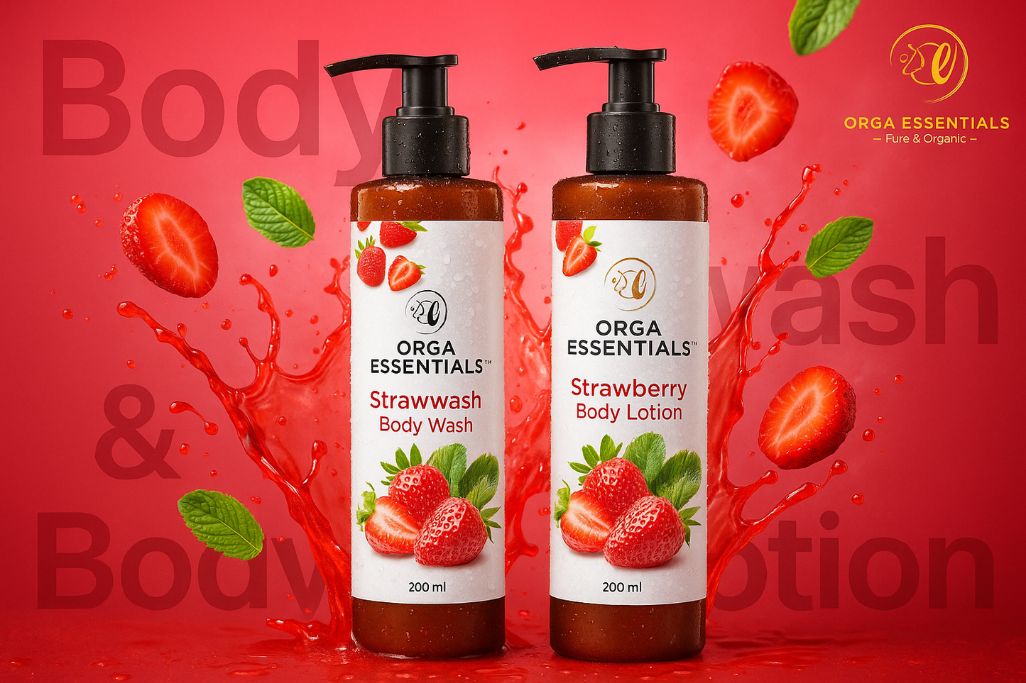 Strawberry Body Wash & Body Lotion